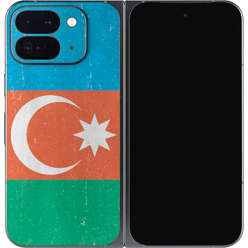 Azerbaijan Flag Distressed Google Pixel 9 Pro Fold Skin